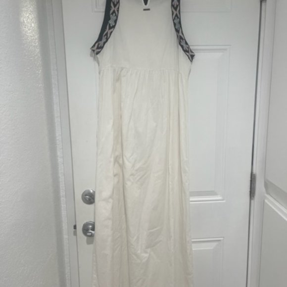 BILLABONG White Black MAXI DRESS TRIBAL DESIGN Large Size 10 12 Excellent! - Picture 3 of 5
